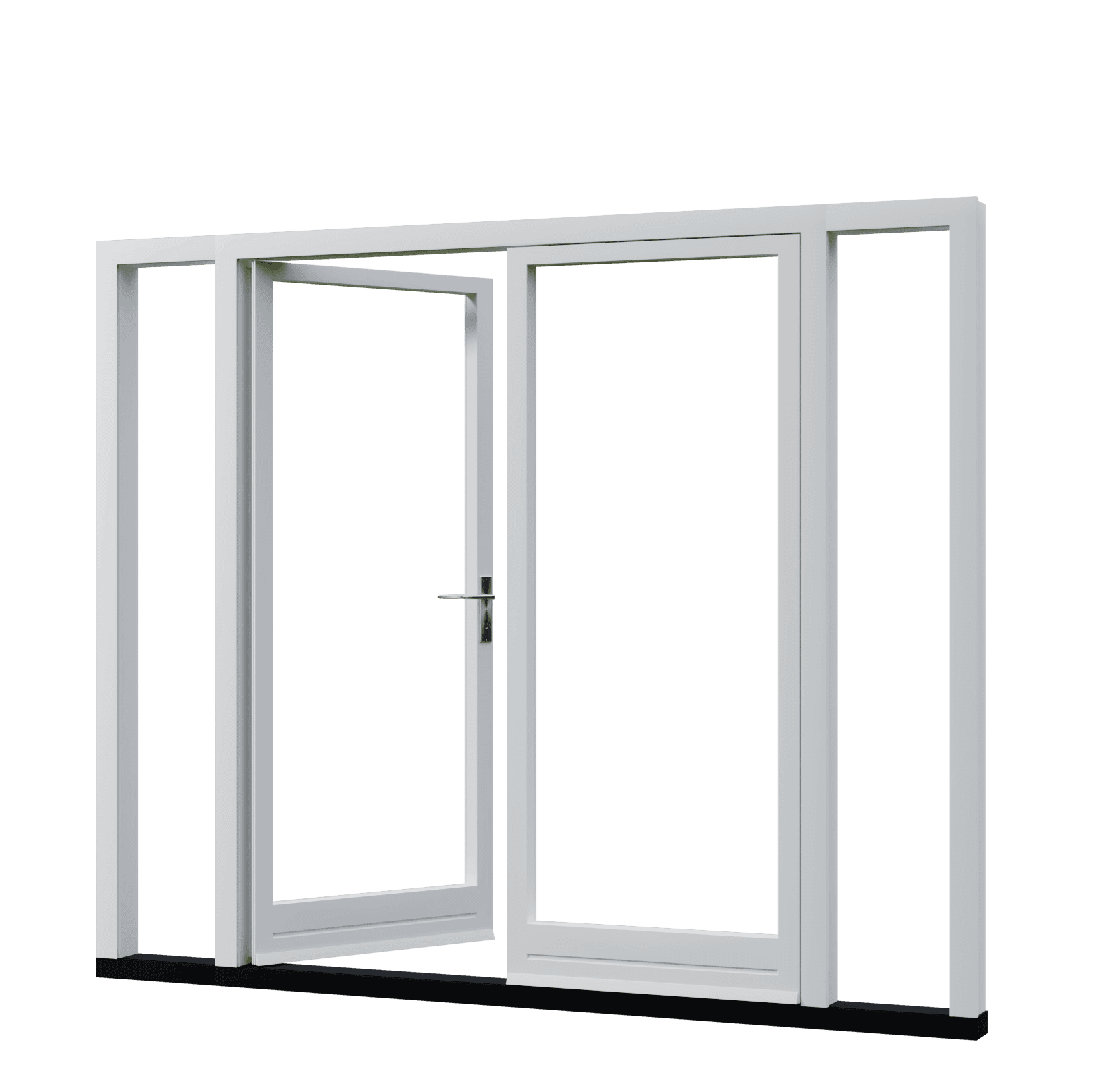 Dubbele balkondeuren met zijlichten - binnendraaiend | hout